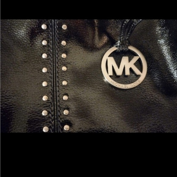 Michael Kors Astor Studded Black Patent Leather Hobo - Picture 5 of 9